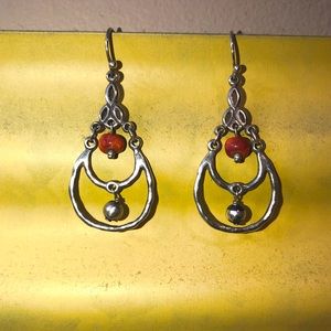 RETIRED SILPADA SPONGE CORAL DANGLE EARRINGS